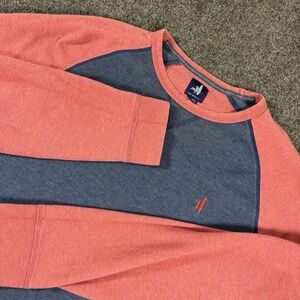 Johnnie-O Crewneck‎ Sweatshirt Mens Red & Blue Raglan Size Large Baseball Comfy